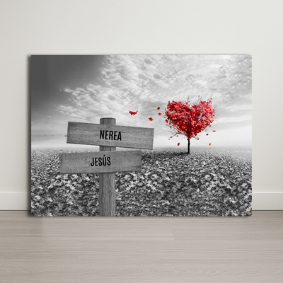 Lienzo Árbol Corazón con Nombres Personalizados