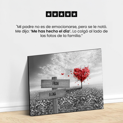 Lienzo Árbol Corazón con Nombres Personalizados
