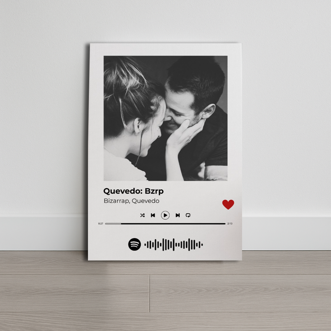 Lienzo con imagen y canción personalizada.